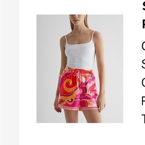 Super high waisted printed flowy pull on shorts